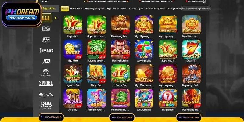 Ang pinakasikat na mga laro ng Slots ng PHDream ngayon
