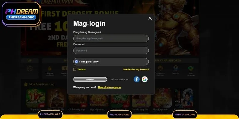 Hakbang-Hakbang na Gabay sa Pag login sa PHDream